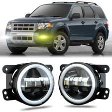 Pair 4 Inch For 2007-2012 Ford Escape Fog Lights Bumper Driving Lamps Black Lens