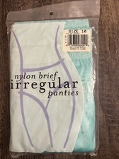 Vintage NEW Hanes Her Way Nylon Brief Irregular Panties Size 10 TEAL lace