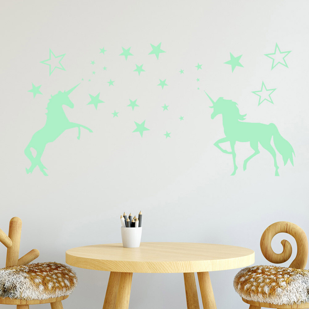 2 Pcs Glow The Dark Wall Art Night Glow Stickers Glow The Dark Wall