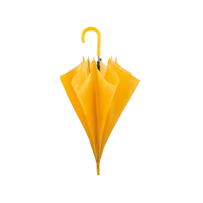 Ombrello Tascabile Pieghevole Giallo: Diametro 81 Cm, Asta Telescopica In Metallo, Manico In Plastica Nera Con Cinturino Da Polso E Custodia – Pratico E Leggero - 5