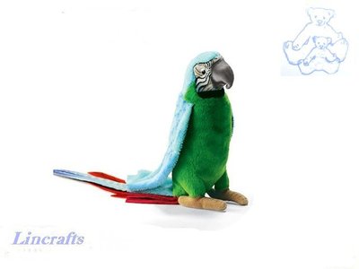 Hansa blau & grüner Papagei 3324 Stofftier Vogel verkauft von Lincrafs UK Est. 1993
