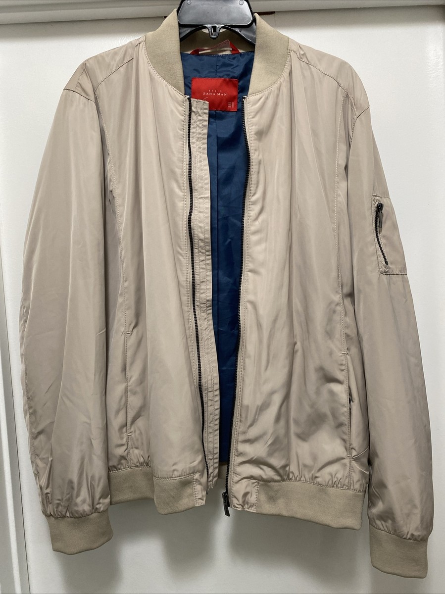 ZARA Mens Bomber Jacket Utility Full Zip Long Sleeve Casual ZARA Mens Bomber Jacket Utility Full Zip Long Sleeve Casual