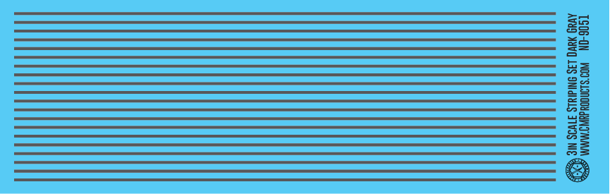 HO Scale - Scale Striping Set 3in Dark Gray
