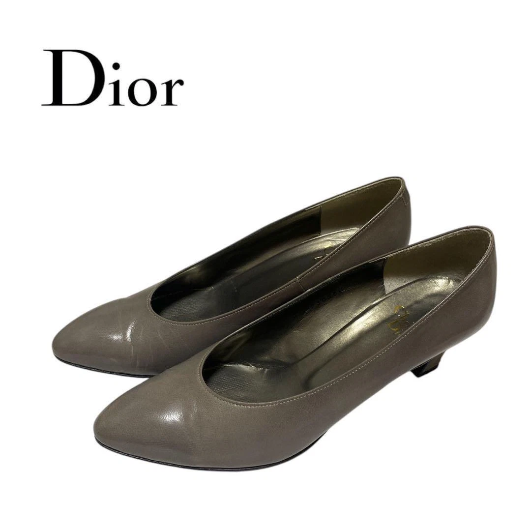 Escarpins Christian Dior talon cuir gris EU35.5/US5.5 33387c