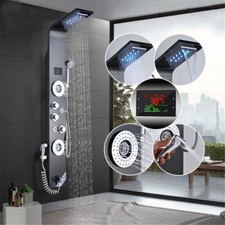 ELLO ALLO LED Shower Panel Tower Rain Waterfall Massage Body System Jets Faucet