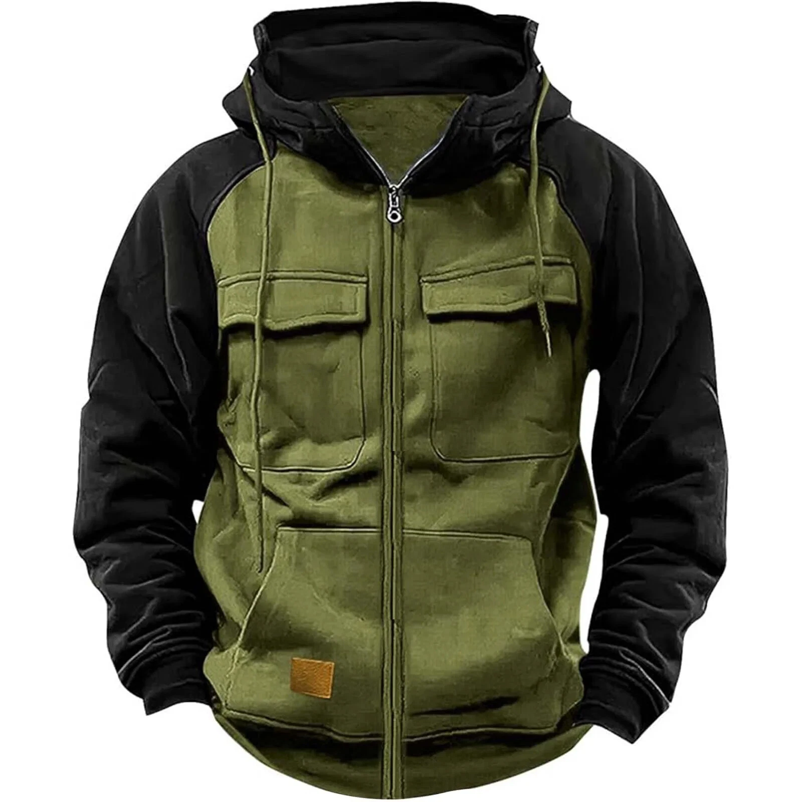 Men's Winter Fleece Hoodie Jacket Thick Zipper Patchwork Warm Outdoor Coat
Opens in a new window or 