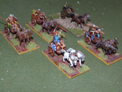 25mm RÖMERZEIT / GAUL - 5 WAGEN - (1052)