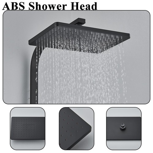 Bathroom Exposed 8"Rain Shower Faucet System Outdoor Shower Fixture Wall Mounted - Picture 101 of 287