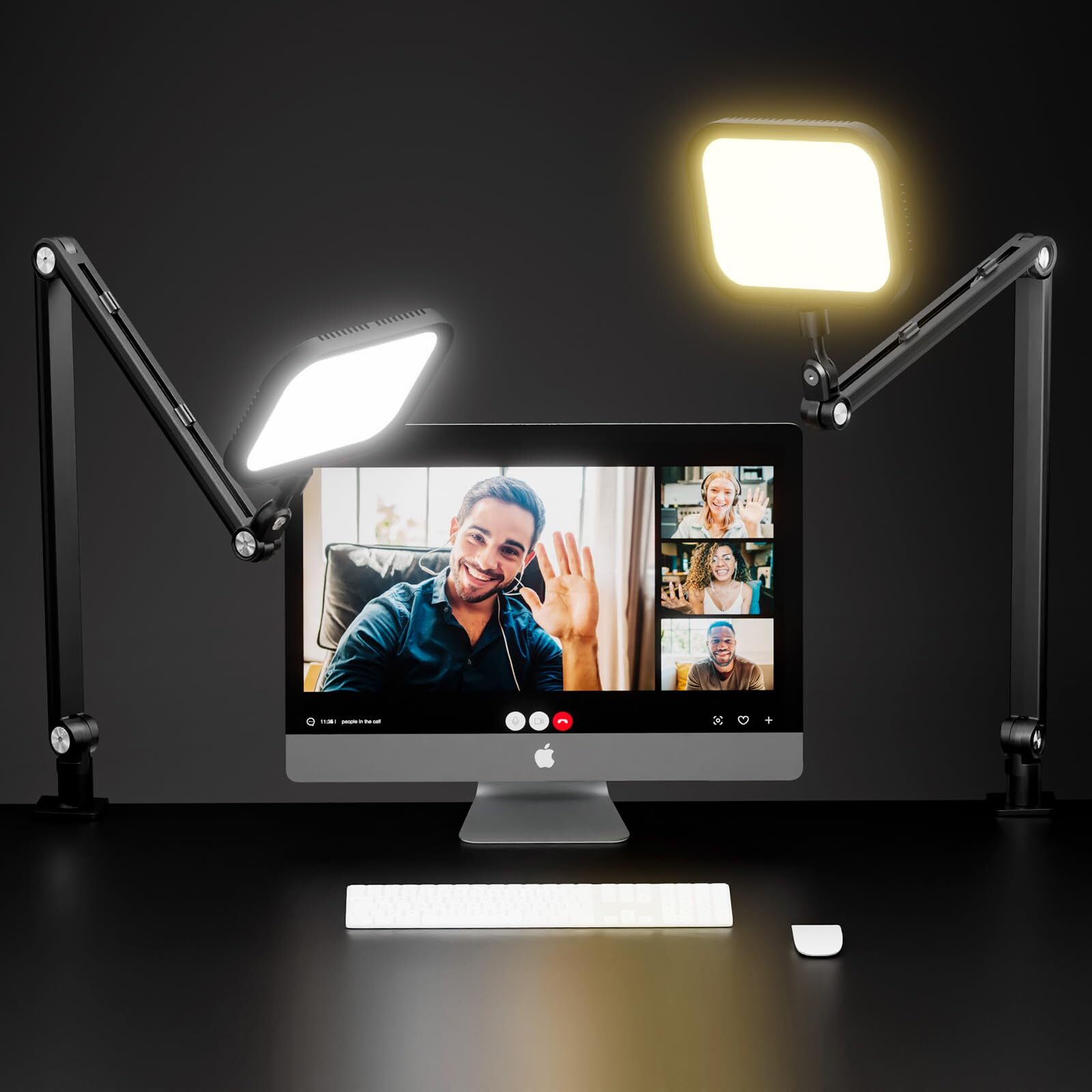 Desk Video Conference Light for Zoom Meeting, Webcam Light with C-Clamp, 360°...