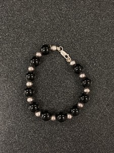 Sterling Silver Tiffany & CO. Bracelet With Black Onyx and Silver Beads