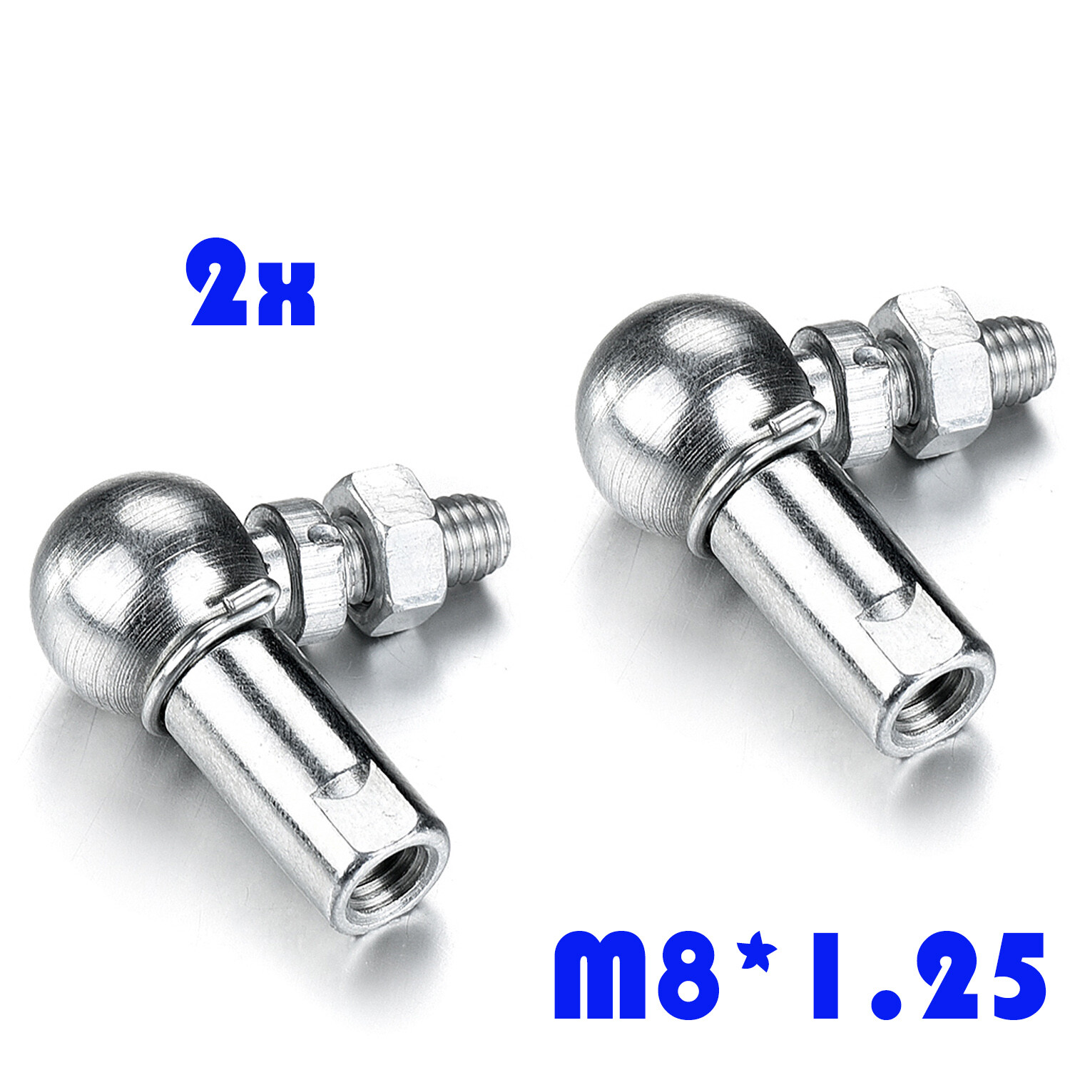 2Pc M8 8mm Right Thread L Shape Ball Joint Rod End Bearing Pitch 1.25mm