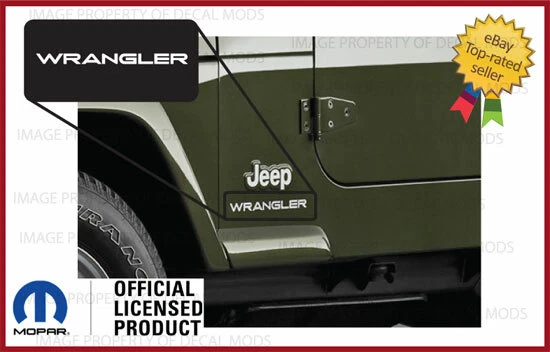 Juego: 97 - 06 Jeep WRANGLER guardabarros logo TJ calcomanías laterales pegatinas vinilo blanco SJ3Y2 Foto 2 de 2