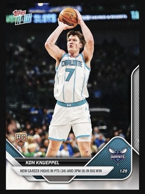 Kon Knueppel ~2025-26 Topps Now #151 ~ Career High 34 Pts ~ Rookie