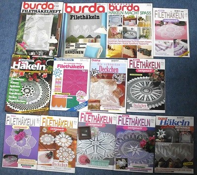 Bastelhefte Anleitungen Filethäkeln Burda Diana Deko Decken Gardinen Spitzen