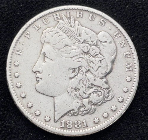 1881 MORGAN SILVER DOLLAR, AU/VF, NICE DETAIL, 90% SILVER, #0144