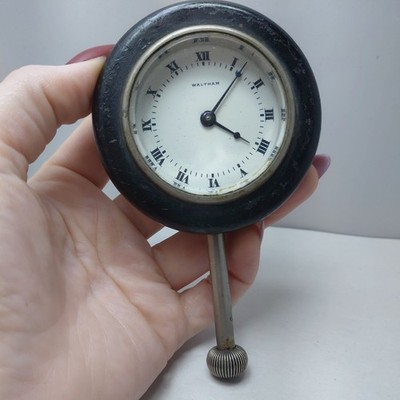 ORIGINAL Antique c1900's Waltham 8 Day Car Clock Currently Not Working