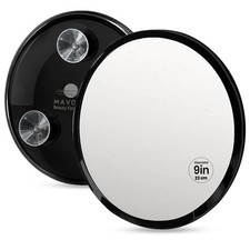 9'' Shower Mirror with 3 Strong Suction Cups Non-Magnified Acrylic Mirror ...