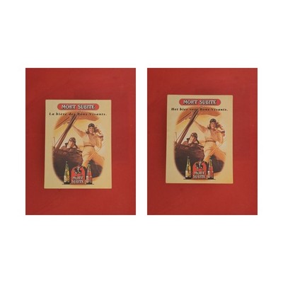 Mort Subite roter Streifen Brauerei Bierdeckel Beermat