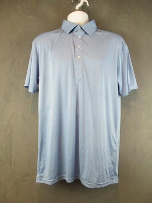 Collars & Co Dress Collar Polo Shirt Mens Large Tall Light Blue Short Sleeve