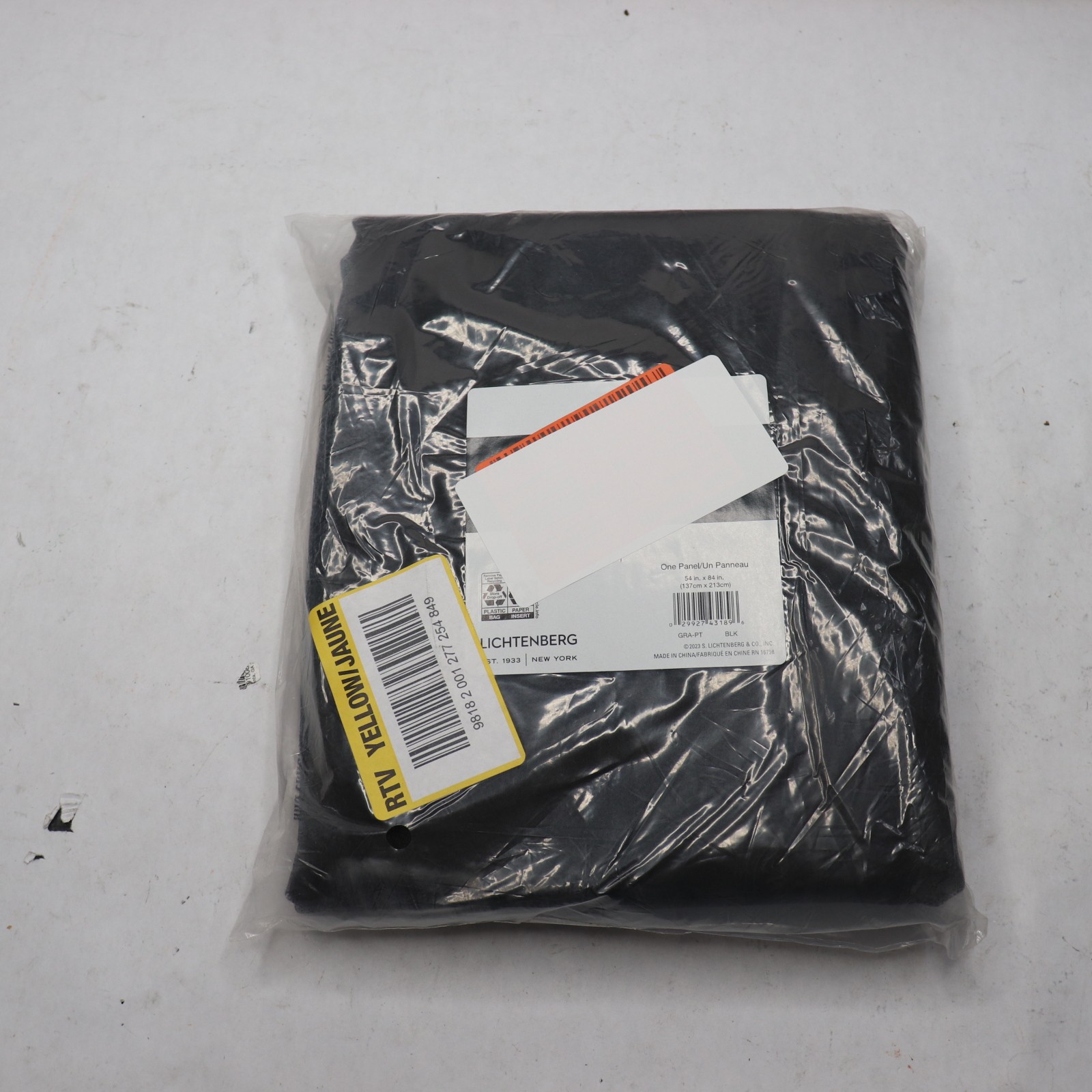 Sun Zero Black Solid Room Darkening Rod Pocket Curtain 54x84 Inches