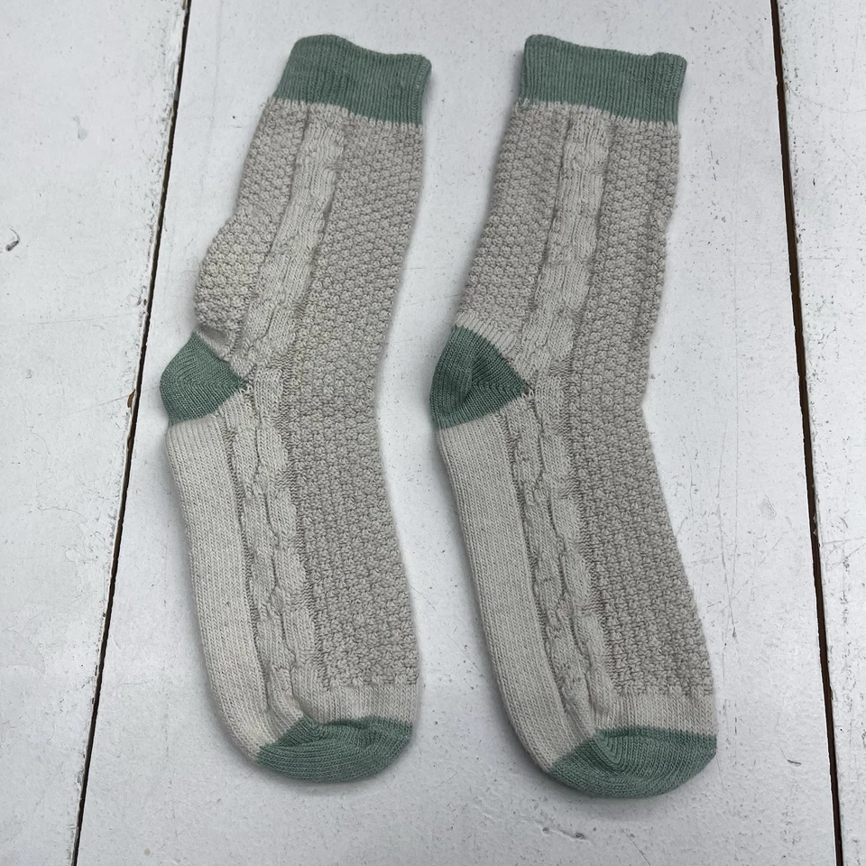 Calcetines Sockwell Beige Verde Gruesos Tejido con Cable Sin Amortiguación Merino Para Mujer Talla M-L Foto 3 de 4