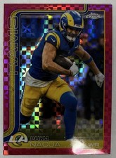 2025 Puka Nacua Hot Pink X-Fractor Topps Chrome LA Rams #166