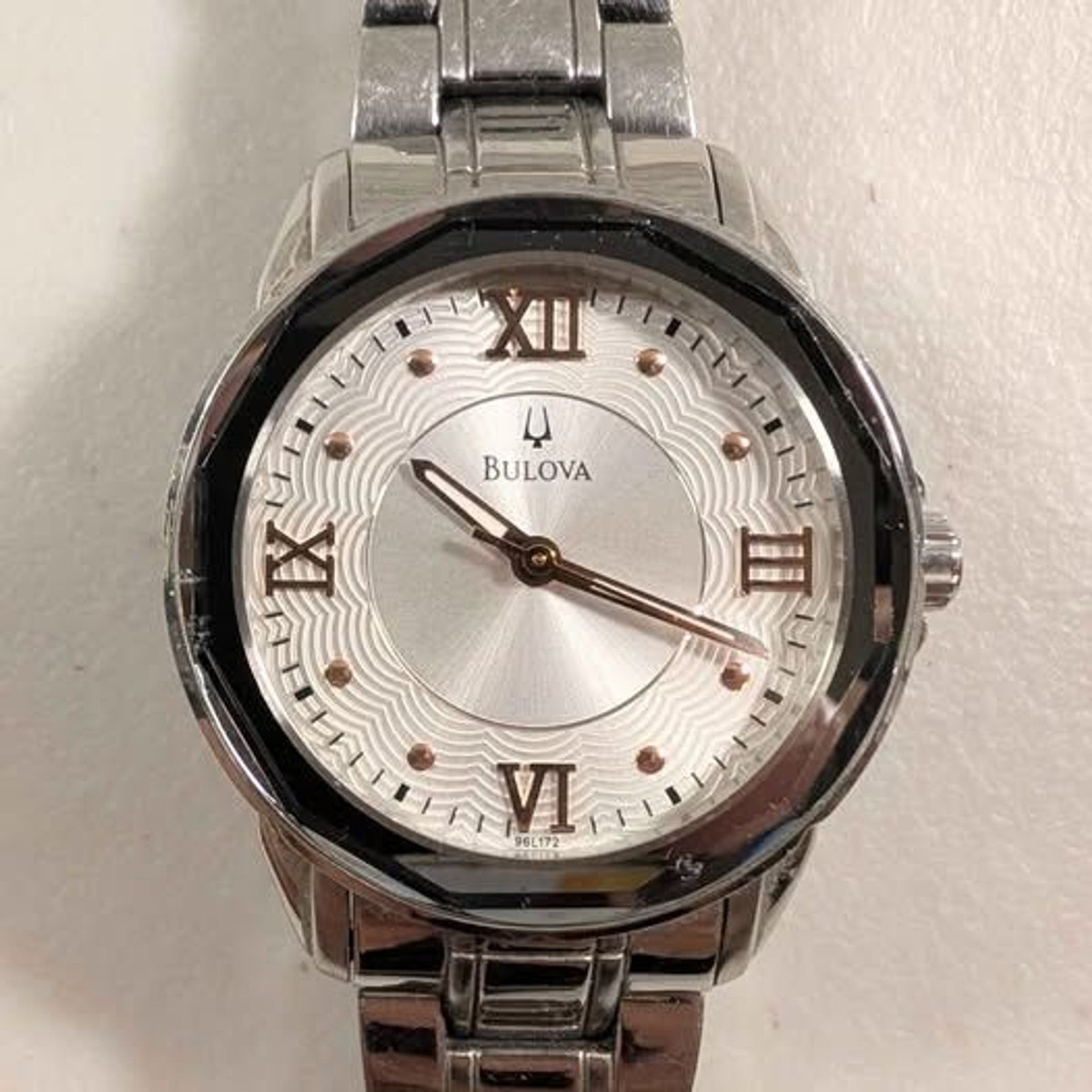 Bulova 96L172 Ladies’ Modern Stainless Steel Watch | Rose Gold Accents