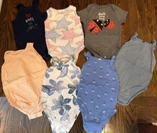 7 Piece Lot Of Toddler Girl One Piece Floral Carters-Size 18M/24M Excellent