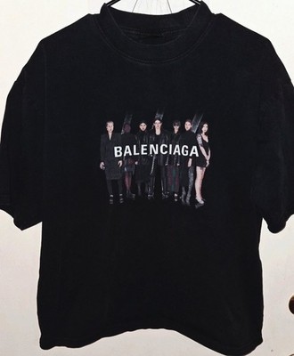 Balenciaga Models Graphic Black T-Shirt Mens Oversized Small (Fits