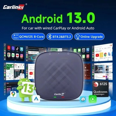 Wireless CarPlay Android Auto AI Box Android 13 8-Core Qualcomm