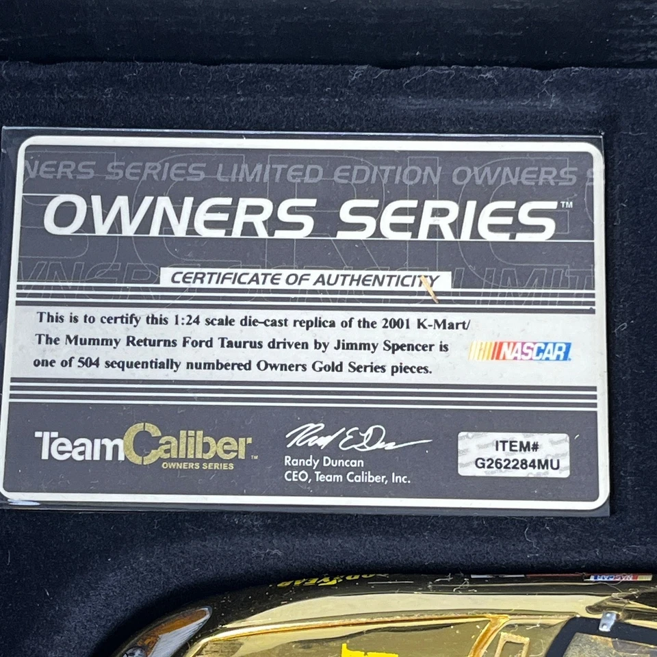 2001 1:24 Jimmy Spencer #26 Kmart The Mummy Returns Equipo Calibre Propietarios Diecast Foto 2 de 4