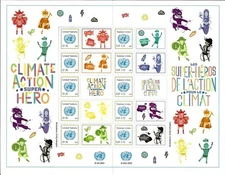 UN 2023 NY PERSONALIZED SHEET MNH CLIMATE ACTION SUPERHEROES (S-112)