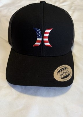 Hurley Men s American Flag High Icon Snapback Hat Mesh Adjustable