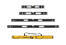 Stabila Dark Shadow Spirit Level Set 4pc 1-96-2 Mega Set and bag