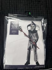 Jester costume for kids, complete with mask, pants, shirt, kids medium