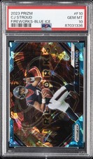2023 PANINI PRIZM FIREWORKS BLUE ICE #F10 CJ STROUD ROOKIE RC 82/99 PSA 10