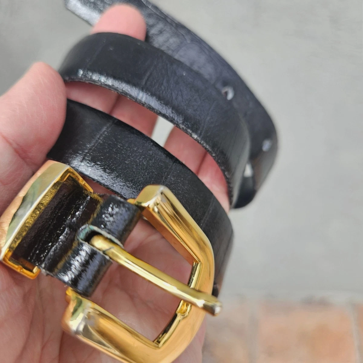 VTG 80s CIPRIANI Full Grain Leather Belt Black Silver Buckle 1980s sz ML Leather Solid Cipriani Belts for Women for sale | eBay main image 4