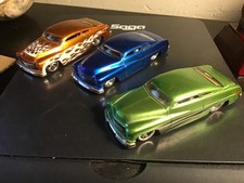 3 Jada Toys 1951 Mercury Merc Coupe Hot Rod Lead Sled Metallic Blue Gold Green