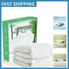 Twin Waterproof Mattress Protector - Ultra-Soft Rayon Bamboo  Breathable