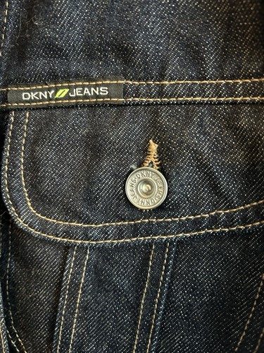 DKNY Jeans Designer Denim Jacket Size Large Made in Italy - Picture 5 of 7