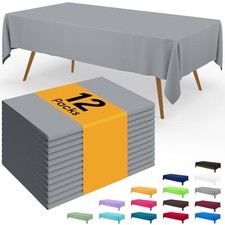 Disposable Table Cloth - 12 Pack, 54 x 108 Inch 54" x 108" - 12 Packs Grey