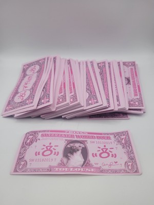 Ariana Grande Sweetener Tour 7 Rings Pink Dollar Bill Money- 1  Dollar Bill Only