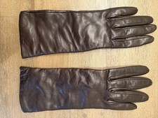 Vintage Coach 1985 BROWN Leather Cashmere Lined Gloves Size 7.5  12  