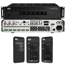Amplificatore Multicamera OSD 6 Zone Controllato da App, Zona 80W, Matrice Audio 6x Ingressi