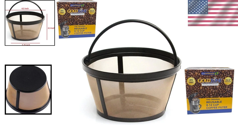 Filtro de café de acero inoxidable para cafeteras Mr. de 8-12 tazas - sin BPA Foto 2 de 4