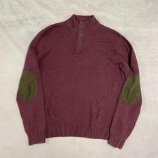 Chaps Knitted Jumper 1/4 Button Up Chunky Knit Sweater Men's Xl