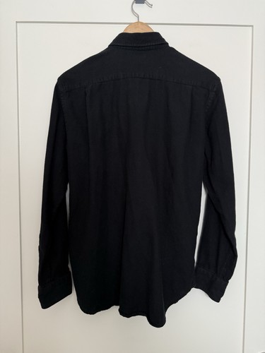 Uniqlo Camicia Flanella Morbida Uomo Tg M Nera Bottoni Manica Lunga Preppy Outdoor - Foto 5 di 11