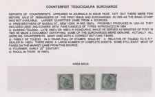 Honduras Tegucigalpa dopłata podróbki studium z 3 znaczkami Krieb Bros 1880s