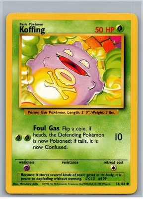 Koffing Common Base Set 051/102 NM