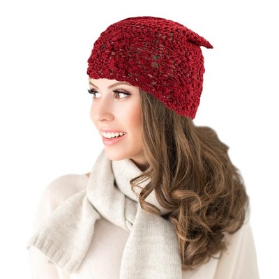 Damen Sommer Strickmützen Handgemacht Häkelmütze Slouch Beanie Mütze Dünne Le...
